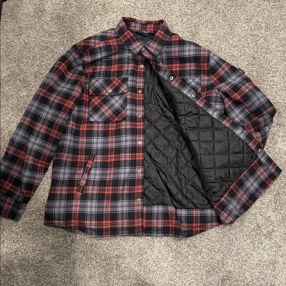 Harley-Davidson Orange and Black Plaid Jacket - Picture 5 of 6